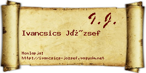 Ivancsics József névjegykártya